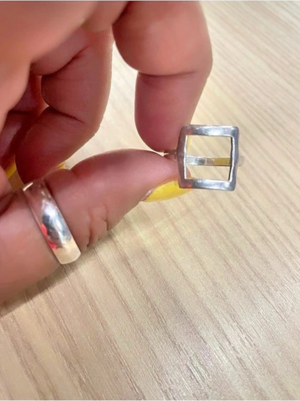 Silver Square Statement Ring Like New